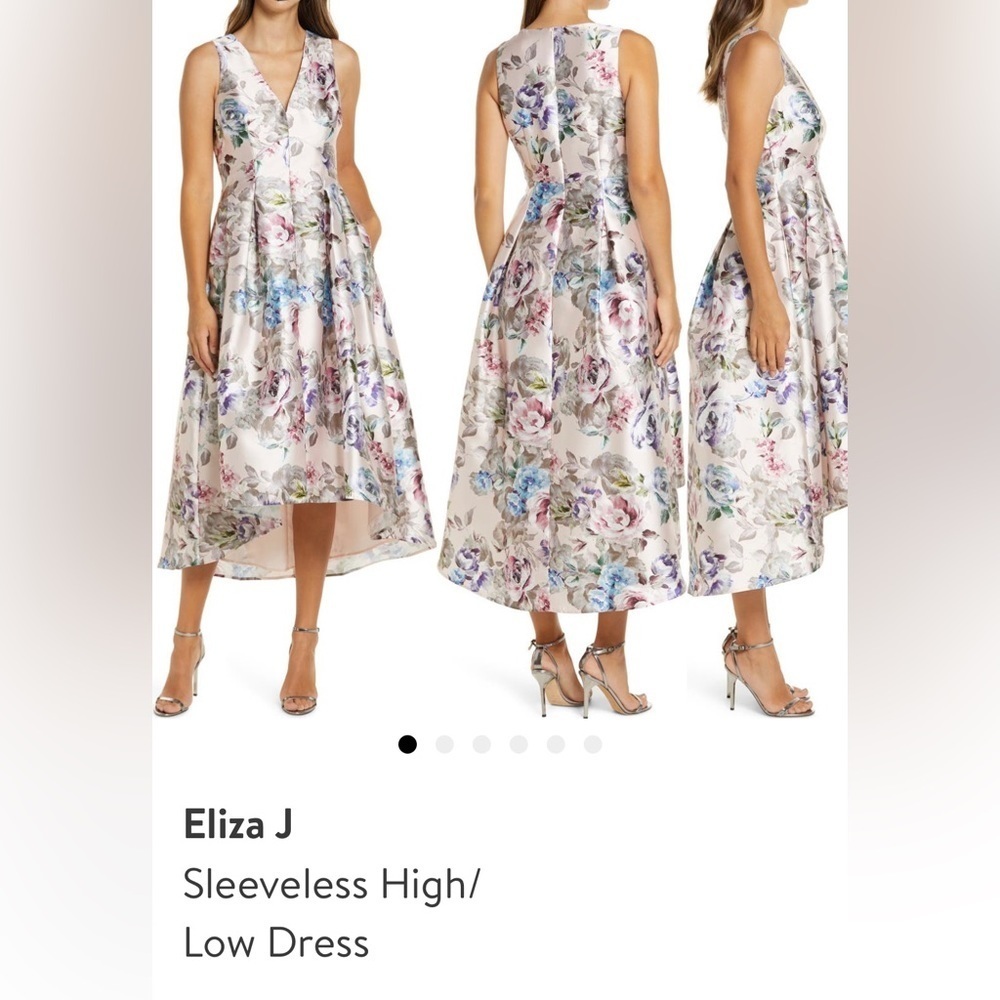 𝅺eliza J multi blush floral dress. Size 6.